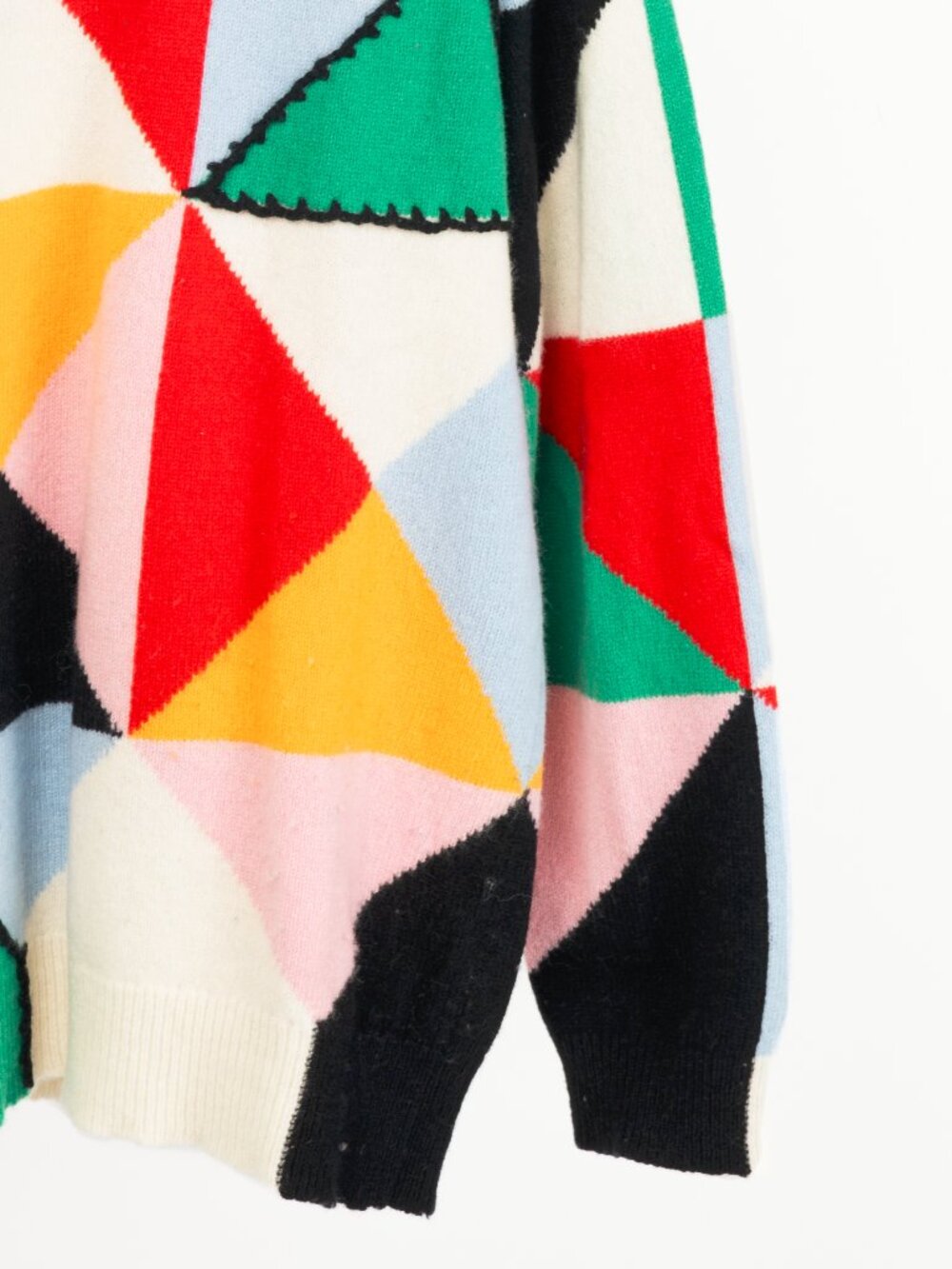 Tibi Pop-Multi Patchwork Intarsia Wool Sweater - Picture 6 of 10